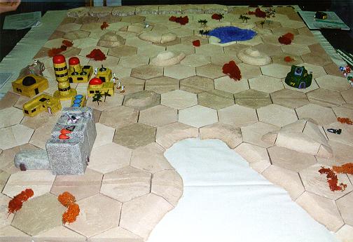 Star Wars shootist setup on desert hexes